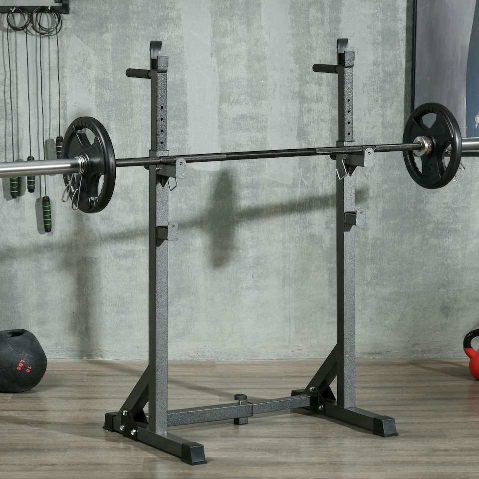 image 1 of SPORTNOW Heavy Duty Squat Rack, Adjustable Weight Barbell Stand, Home