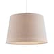 image 2 of Traditional Dark Taupe Linen Fabric Drum Lampshade with White Inner | Cream | 12"