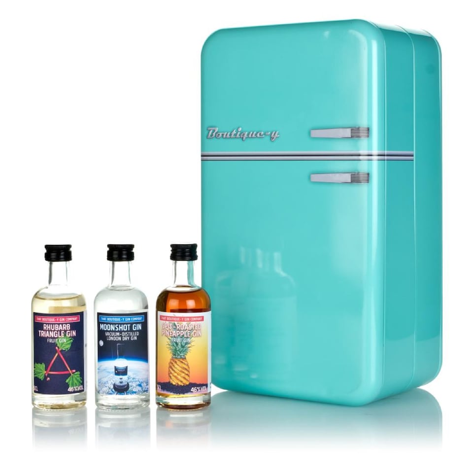image 1 of Retro Gin Fridge Tin That Boutique-y Gin Company 8 x 50ml | Clear