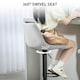 image 10 of HOMCOM Bar Stools Set of 2 Adjustable Swivel Bar Chairs with Backrest Grey