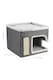 image 4 of Living and Home Double-Tier Foldable Cat House with Scratch Pad and Fluffy Ball