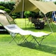 image 2 of Outsunny Folding Camp Bed, Single Travel Camping Cot with Side Pocket, Grey