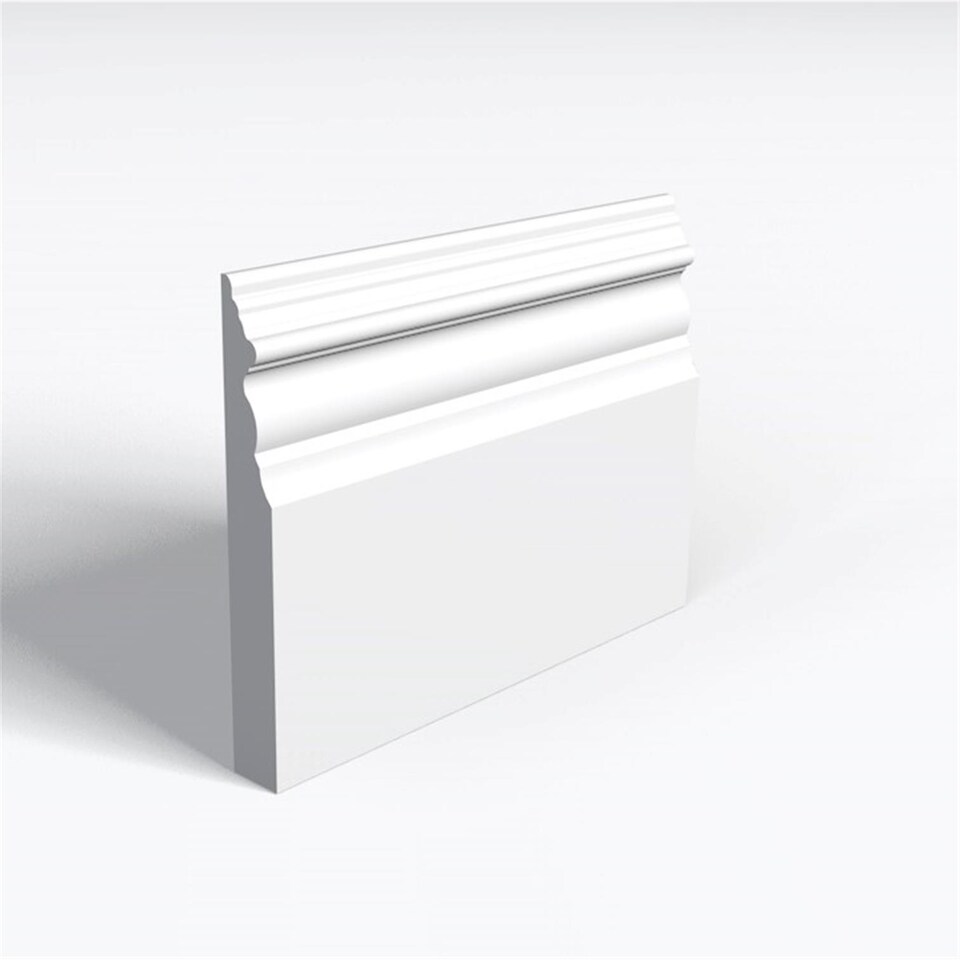 Pack of 15 (Total 15 Units) - MDF Primed Elizabethan Skirting Board & Rebate - 18mm (T) x 144mm (H) x 4200mm (L)