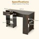 image 2 of COSTWAY L-Shaped Computer Desk Corner Table w/Storage Brown Brown