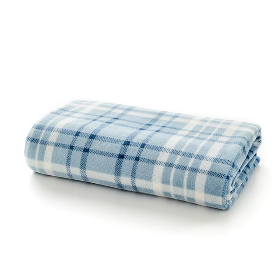 image 1 of Snuggle Check Soft Coral Fleece Throw