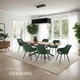 image 8 of Dining Chair Marilyn - velvet look, quilted pattern - per piece Green | Dark Green/Black