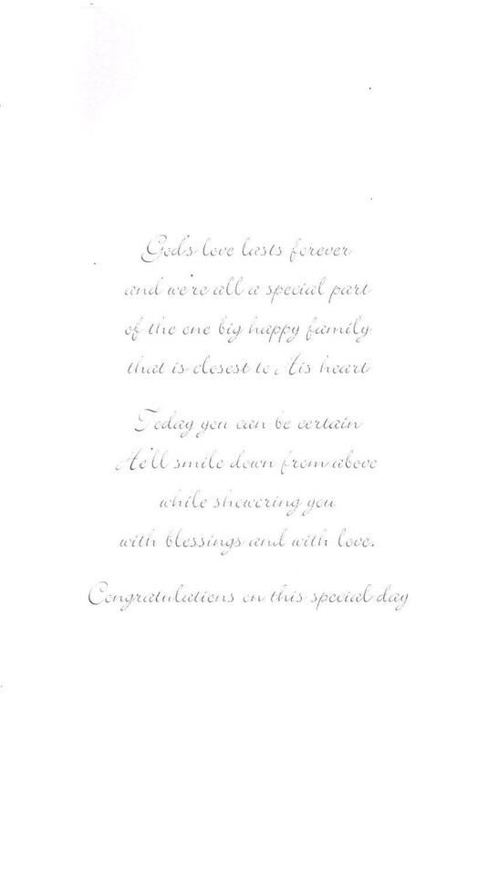 image 1 of Second Nature On Your Baptism Luxury Champagne Greeting Card Hand-Finished Christening Cards Lovely Verse Inside