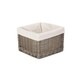 image 1 of Square Antique Wash Wicker Lined Storage Basket White | White | S