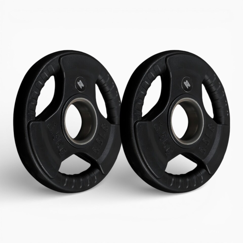 image 1 of GYM SETS Tri-Grip Olympic Weight Plates | 2x 2.5kg (Pair) / Without Barbell