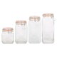 image 4 of Argon Tableware Square Glass Jars with Clip-Top Lids - 2L - Pack of 3