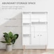 image 3 of HOMCOM Sideboard Storage Cabinet Cupboard, Open Bookcase with 2 Doors 5 Compartments Wooden Modern Style for Living Room Bedroom Kitchen 80 x 23 x 123 cm, White