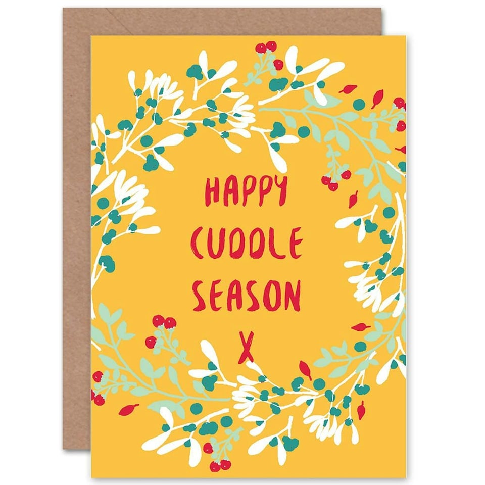 image 1 of Happy Cuddle Season Wreath Christmas Card