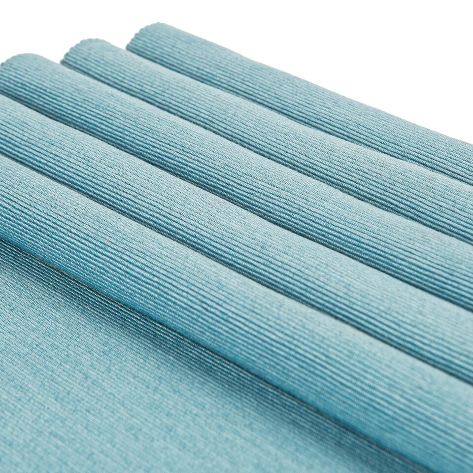 image 1 of Nicola Spring Cotton Fabric Placemats - Olympic Blue - Pack of 6 | Blue | Blue