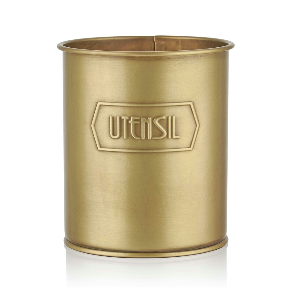 image 1 of Gold Utensil Jar