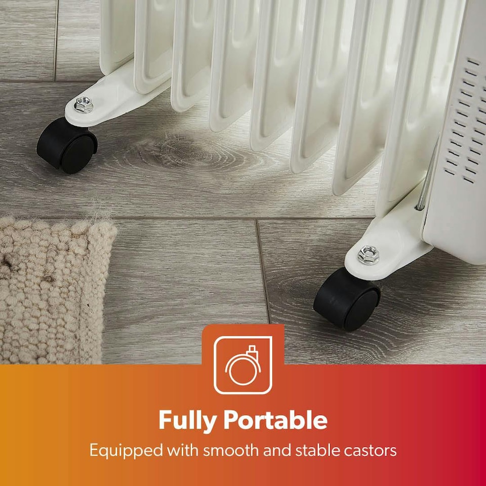 image 1 of GEEPAS Digital Oil Filled Radiator Heater 2000W, 9 Fin White