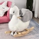 image 2 of HOMCOM Kids Rocking Horse, Children Plush Ride On Swan Animal Rocker with Sound, Wood Base Seat, Safety Belt, Baby Toy Rocker for Toddler 18 - 36 Months, White and Grey