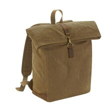 Quadra Heritage Waxed Canvas Leather Accent Backpack - Desert Sand - One Size