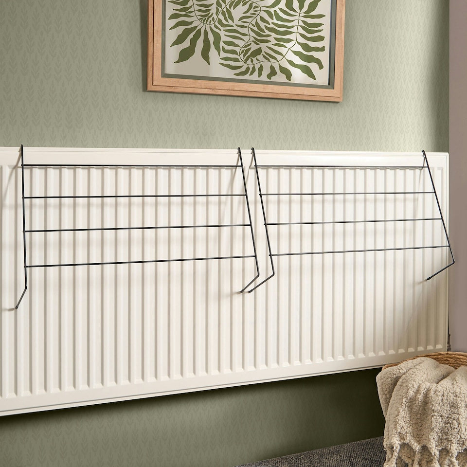 image 1 of OHS 2 Pack of 4 Bar Over Radiator Clothes Airer Drying Rack