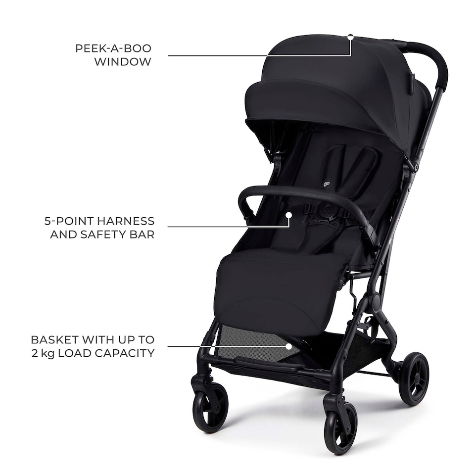 image 1 of Kinderkraft Compact And Lightweight Pushchair Indy 3 | Black | Black
