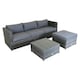 image 1 of Charles Bentley L-Shaped 3 Seater Outdoor Rattan Furniture Lounge Set Grey