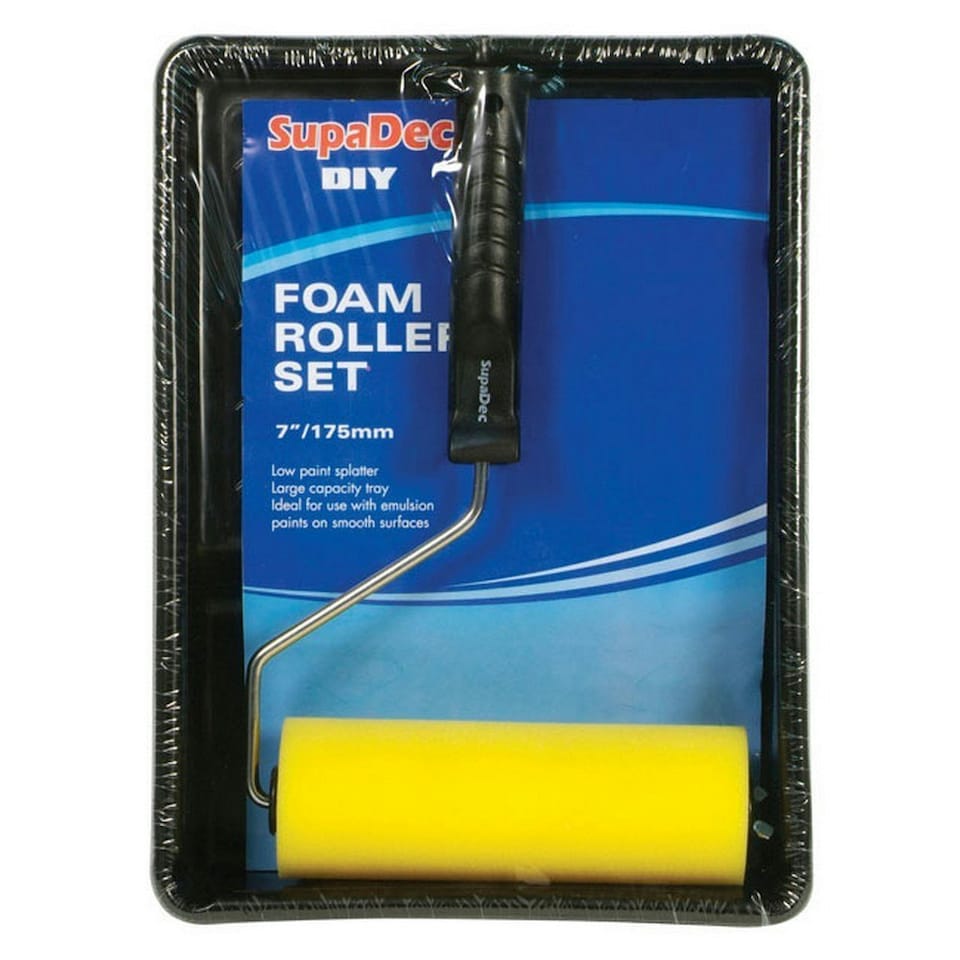 SupaDec Foam Roller & Tray Set - Black - 7in