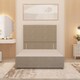 image 5 of Divan Bed Base with 4 Drawers & Plain Floor Standing Headboard Tweed Fabric | Brown | Natural