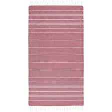 Anna Hammam Striped Cotton Beach Towel - Red - One Size
