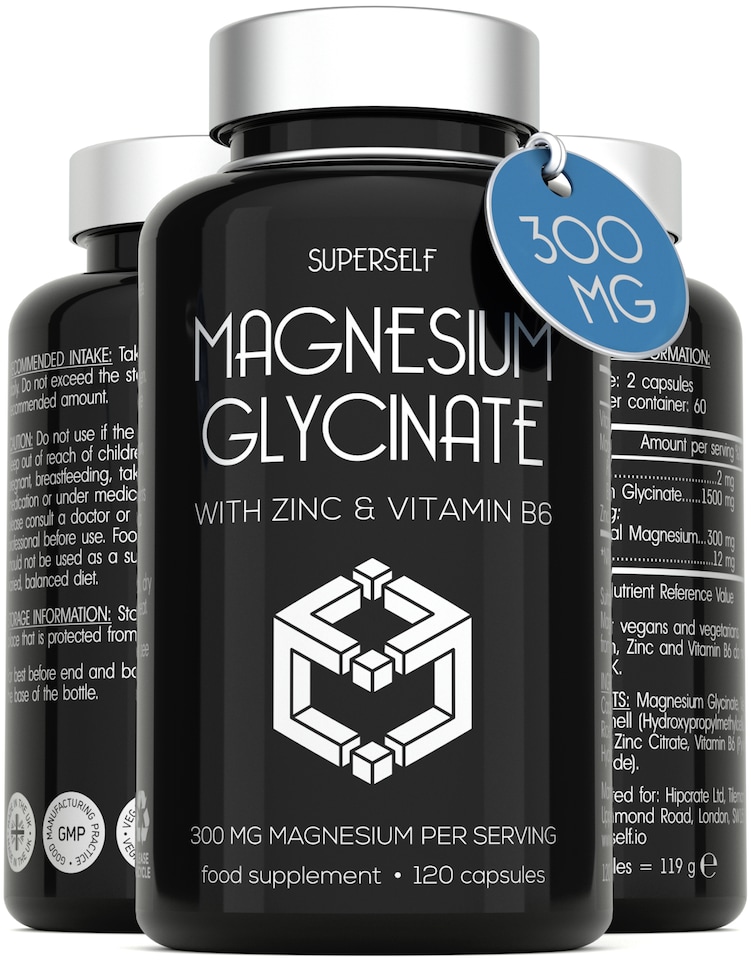 image 1 of SuperSelf Magnesium Glycinate 1500mg with Zinc & Vitamin B6 120 Capsules