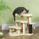 image 2 of PawHut Dog Cat Stairs Pet Steps for Bed Sofa with Scratching Post Beige