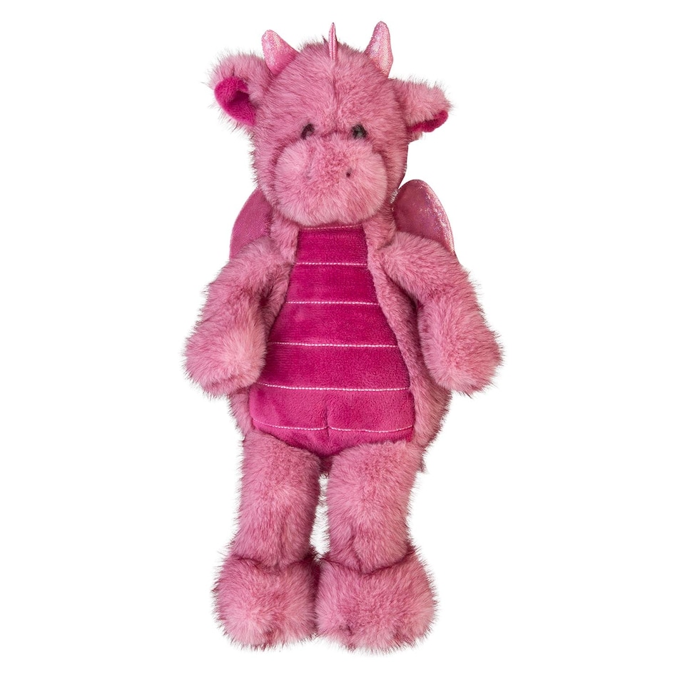 image 1 of PMS Gorgeous George Luxury Dragon Soft Toy Two Tone Pink - 23cm x 12cm