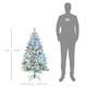 image 3 of HOMCOM 4.5ft Prelit Snow Flocked Artificial Christmas Tree Xmas Tree with 150 Colourful or Warm White LED Lights  Green