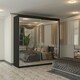 image 1 of Full Mirror Sliding Door Wardrobe in White, Black & Grey Colors - 203cm Black | 203cm