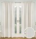 image 1 of Pair of Tahiti Cream Pom-Pom Trim Linen Look Voile Panels with Rod Pocket Header 137 CMS
