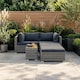 image 2 of 5 Piece Modular Outdoor Garden Set Corner Chairs Padded Seats Garden Furniture