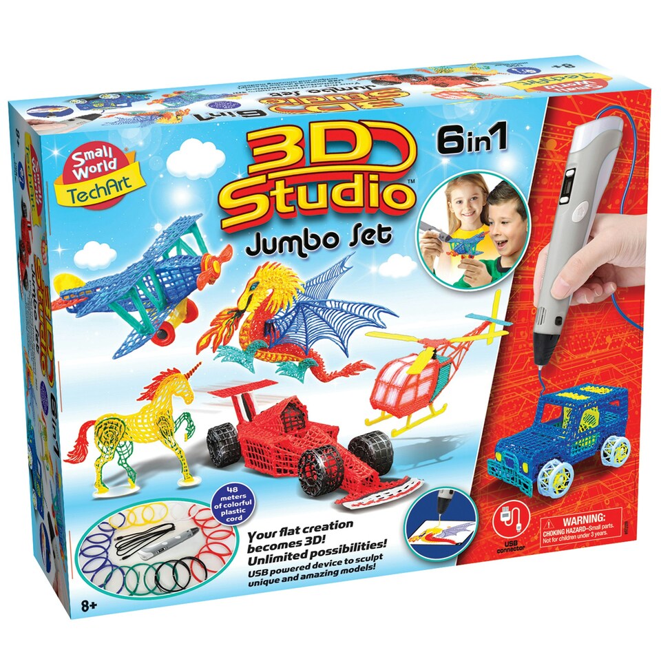 image 1 of Small World Toys 3D Printing Pen Jumbo Set 6 In1