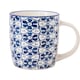 image 3 of Blue Geometric Ceramic Mug 350ml | Blue | Floral Trellis | 350ml | 1