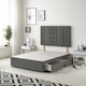 image 1 of Astoria Divan Bed Base with 2 Drawers & 30 Inch Diamante Headboard in Linen Fabric | Grey | Grey | Small Single