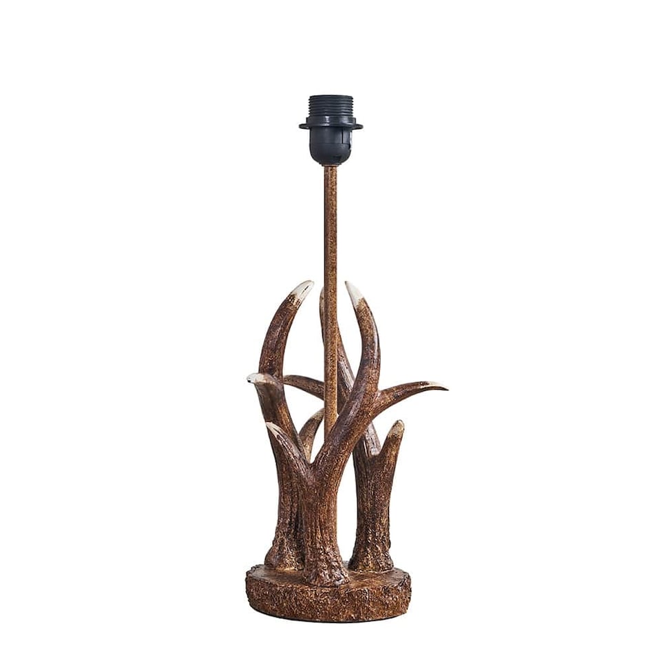 image 1 of ValueLights Intertwined Caribou Antler Design Table Lamp Base Rustic Natural Finish
