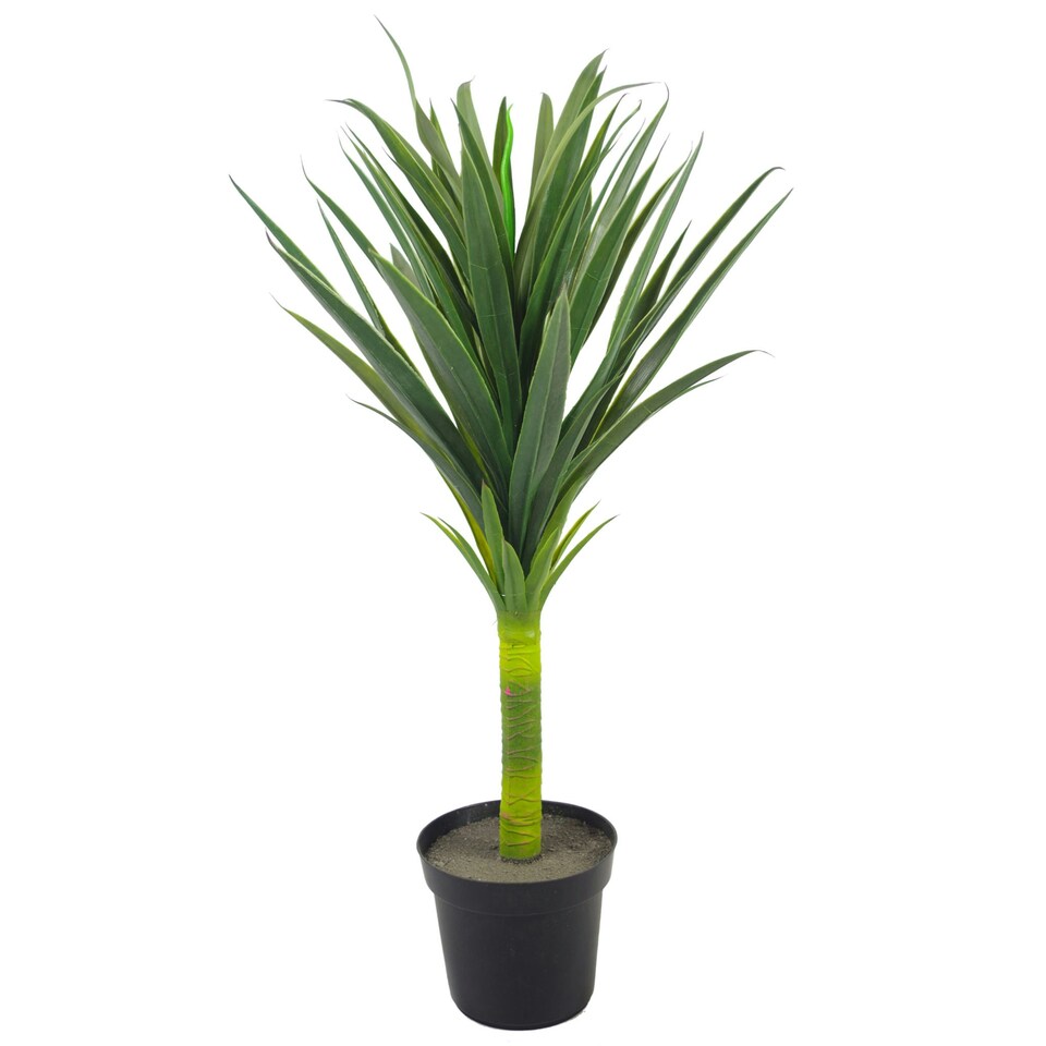 image 1 of 90cm (3ft) Large Artificial Green Yukka Plant Spiky Tree Plant Green | One Size