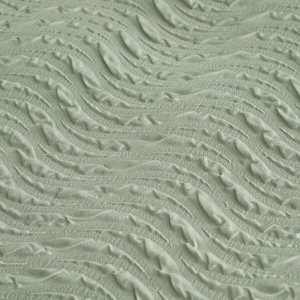 image 1 of Catherine Lansfield Heatset Wave King Duvet Set Mint Green Green | King