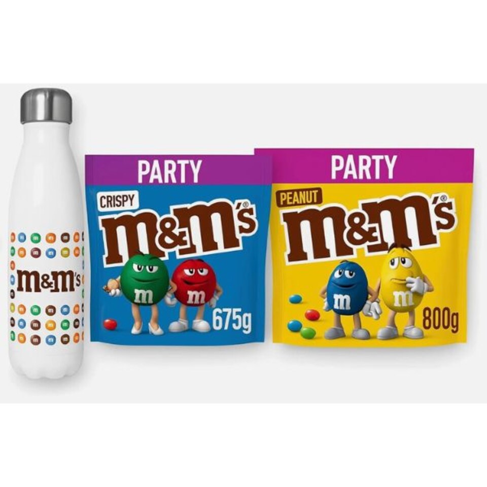 image 1 of M&M's Crispy Pouch 850g, M&M's Peanut Pouch 1kg and M&M'S Bottle Gift for Him and Her, Perfect for Birthday, Thank You or Celebration Gifts