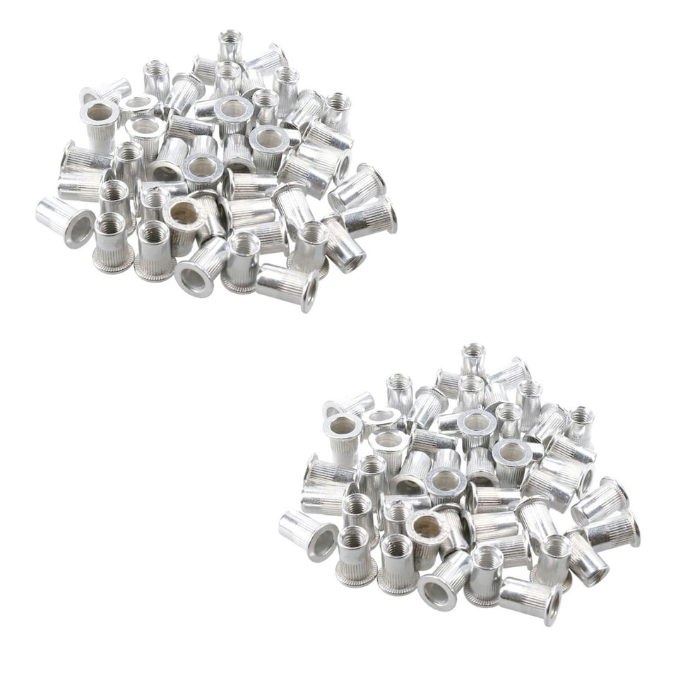 image 1 of M6 6mm Alu Nut Serts Riveting Nuts Rivet Threaded Inserts Blindnut Rivnut 100pc