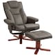 image 1 of HOMCOM Reclining Armchair with Footstool and Adjustable Backrest, Brown