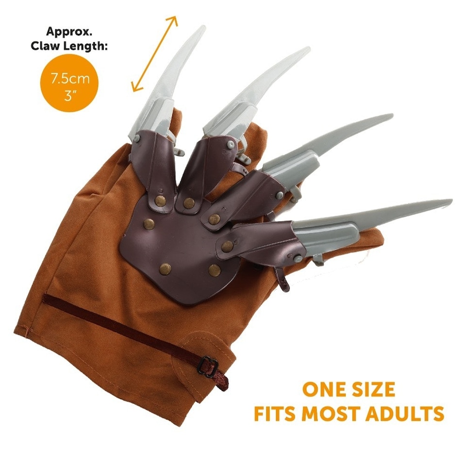 image 1 of Dream Killer Set - Brown Fedora Hat & Claw Glove Brown | One Size