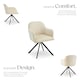 image 3 of Lounge Armchair Living Room Accent Chair 360 Swivel Slim Steel Legs Velvet Fabric | Cream | cream/black | 6