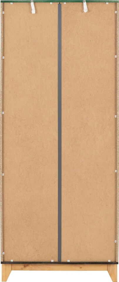 image 1 of Cleveland 2 Door Wardrobe - L52 x W80 x H192 cm - White/Grey Metal Effect | Grey