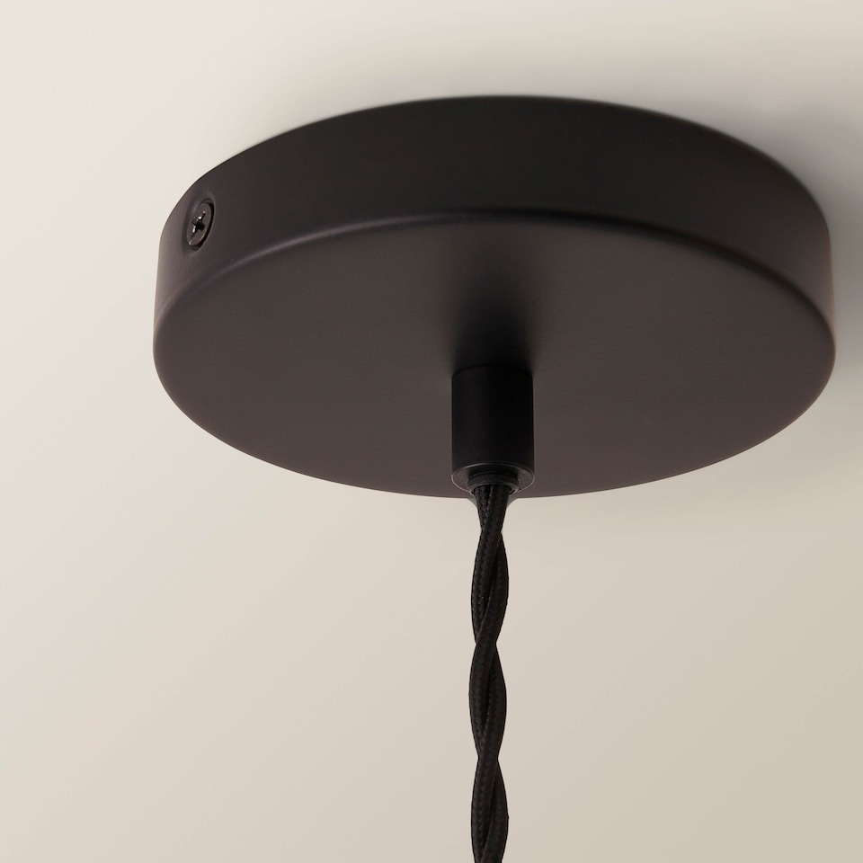 image 1 of ValueLights Susie Glass Lantern Shade Single Drop Pendant Light | Black