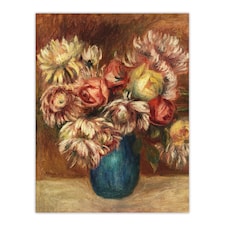 Flowers in a Green Vase Renoir Vintage Wall Art Poster Print 12X16"