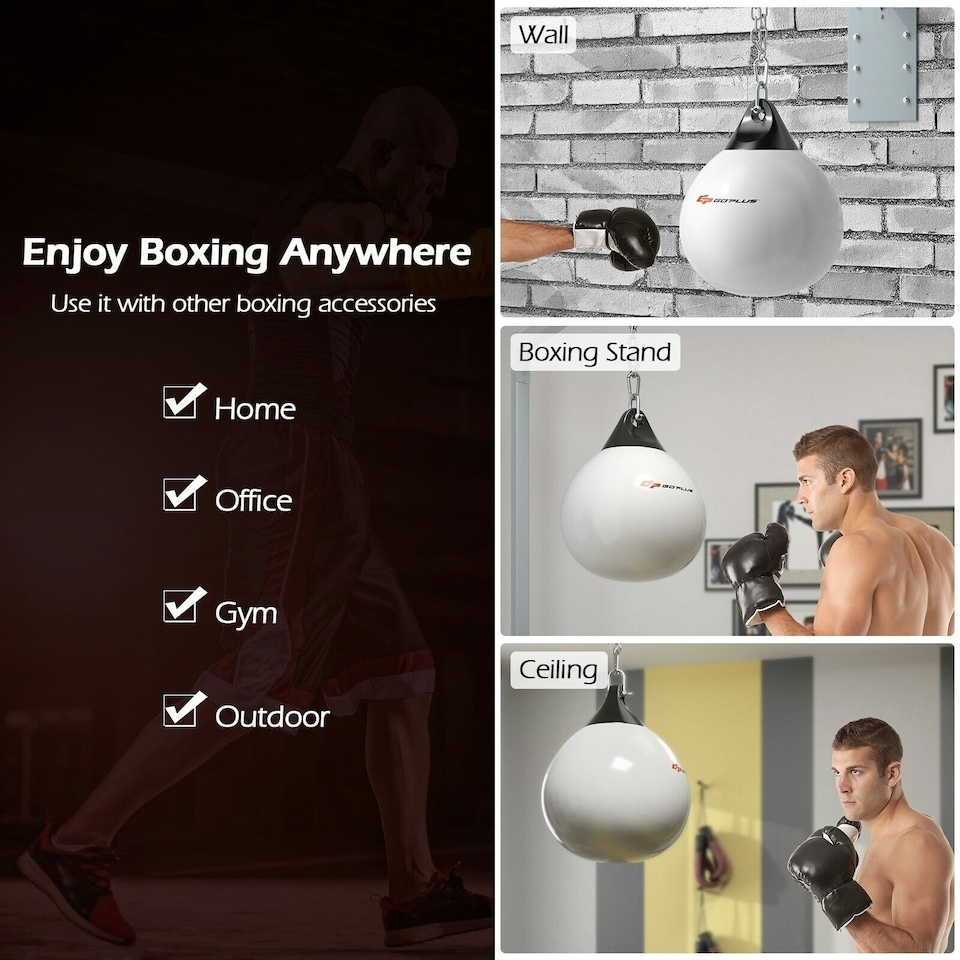 image 1 of COSTWAY 18 Inch Water Punching Bag 50 kg Heavy Bag White White