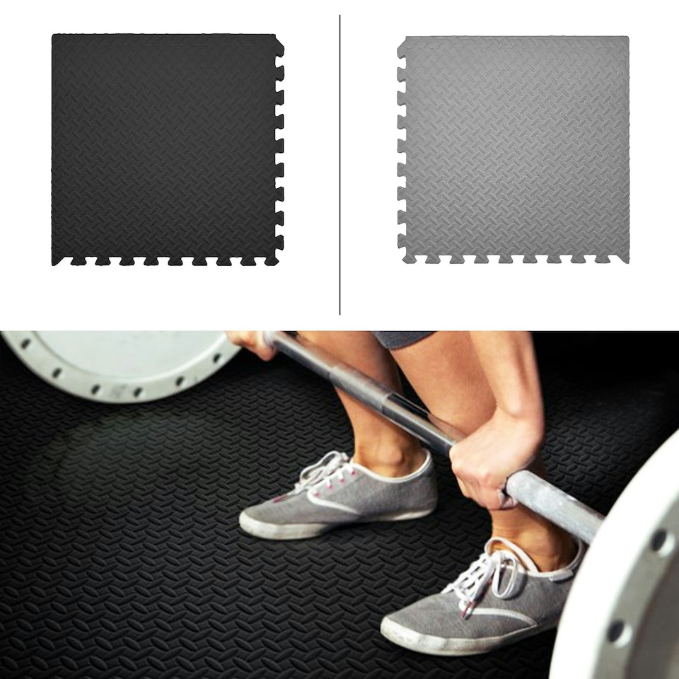 image 1 of Interlocking Soft EVA Foam Floor Tiles Flooring | Black | Pack of 40pcs